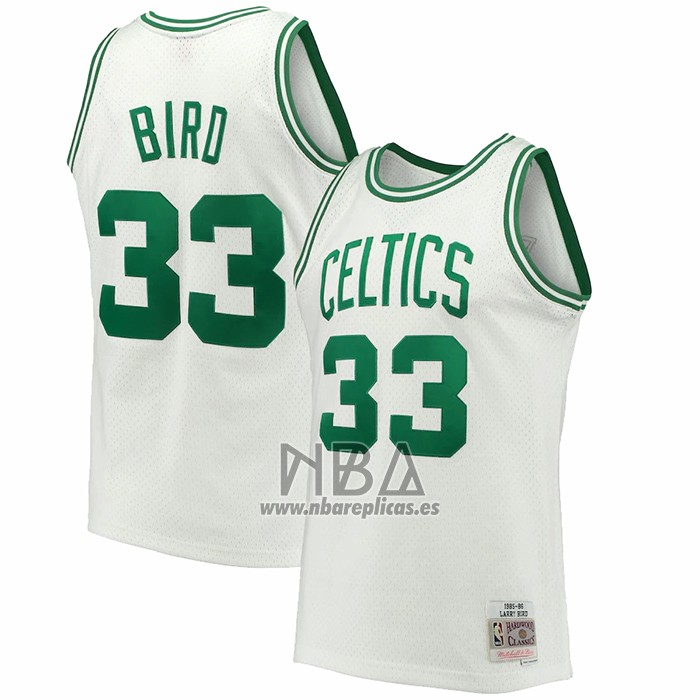 Camiseta Boston Celtics Larry Bird NO 33 Mitchell & Ness 1985-86 Blanco